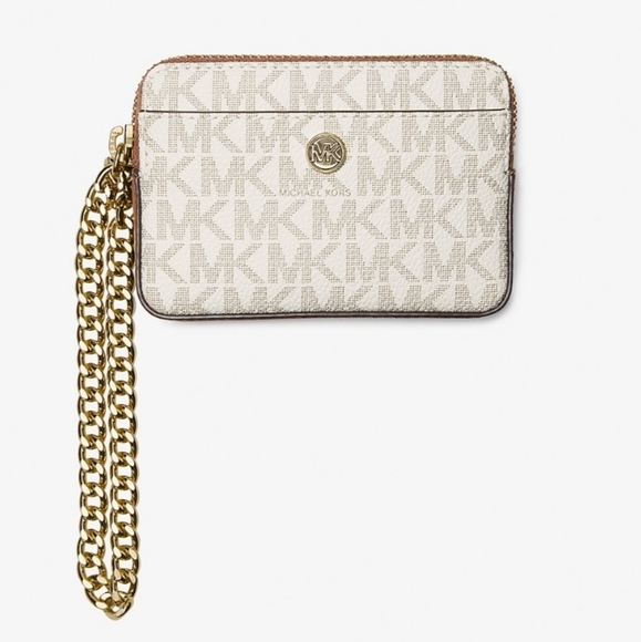 Michael Kors Medium Zip Card Case On Chain - Picture 1 of 2